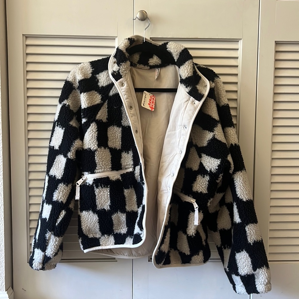 NWT Free People Hit the Slopes checkered jacket